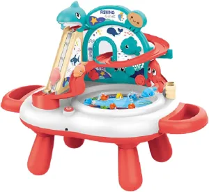Kisangel 1set Rotating Board Fishing Toy Interactive for Boys and Girls Fun Musical Playset Cartoon Design for Birthdays and Activities USB Rechargeable