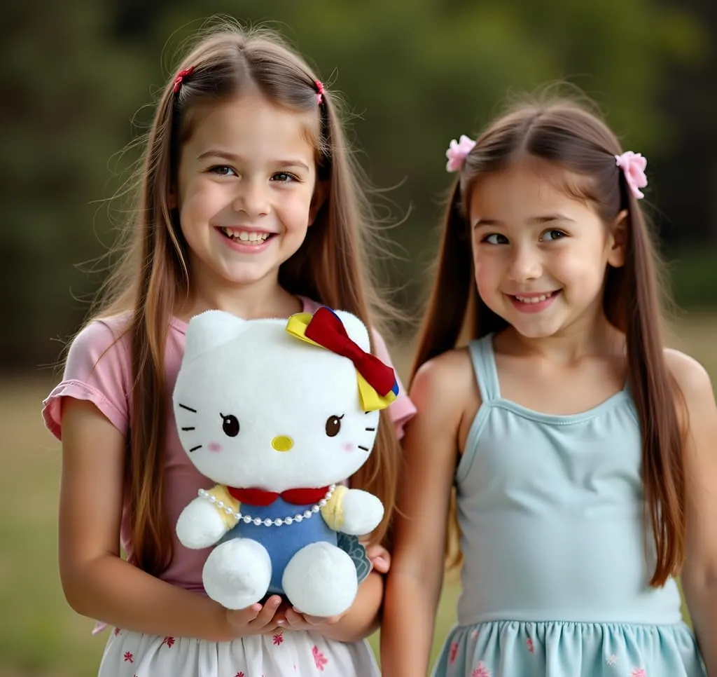 Kitty Plush 10” Collectible Kitty Plushie Cute Stuffed Animal Toy Adorable Kawaii Doll (Pearls Classic)