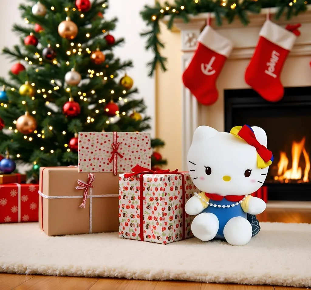 Kitty Plush 10” Collectible Kitty Plushie Cute Stuffed Animal Toy Adorable Kawaii Doll (Pearls Classic)