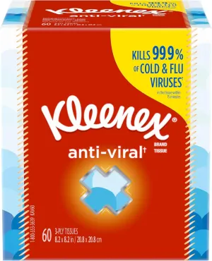 Kleenex Anti-Viral† Facial Tissues, 68 ct, (Pack of 27)