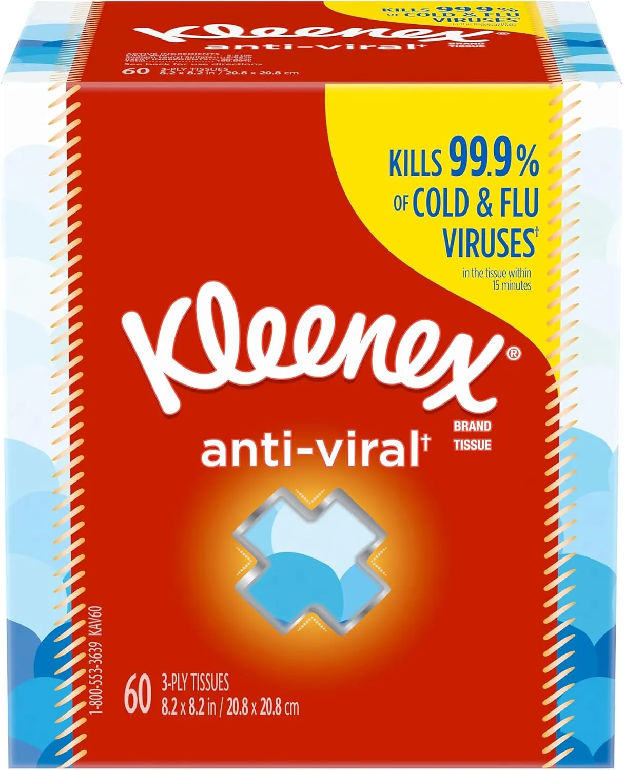 Kleenex Anti-Viral† Facial Tissues, 68 ct, (Pack of 27)