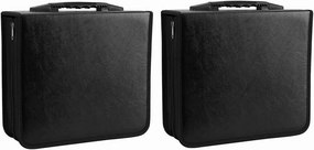 Konelia 2Pack Total 1040 Slots PU Leather CD DVD Storage Case Binder Portable VCD Wallet Holder Album for Home Travel Car Office