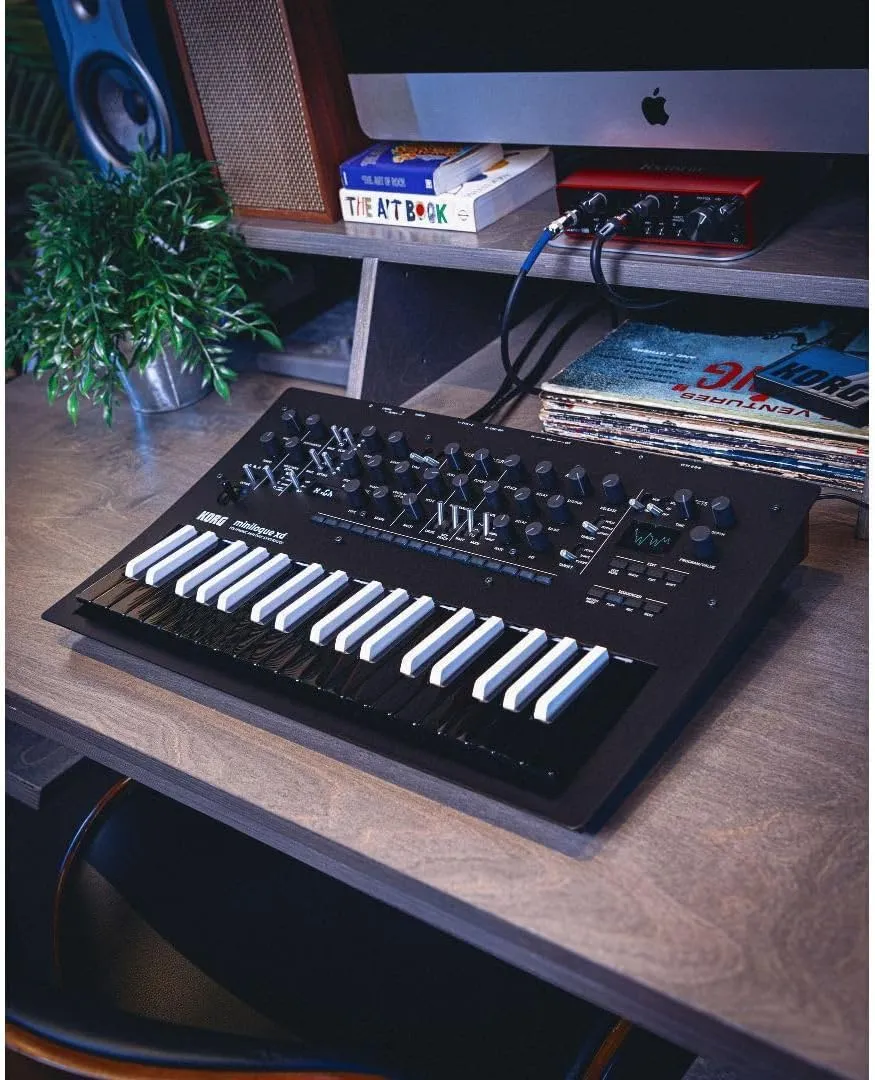 Korg minilogue xd 37-key Inverted Color Limited Edition Polyphonic Analog Synthesizer w/ 16-step Sequencer, 4 Voices and OLED Oscilloscope (MINILOGUEXDB)