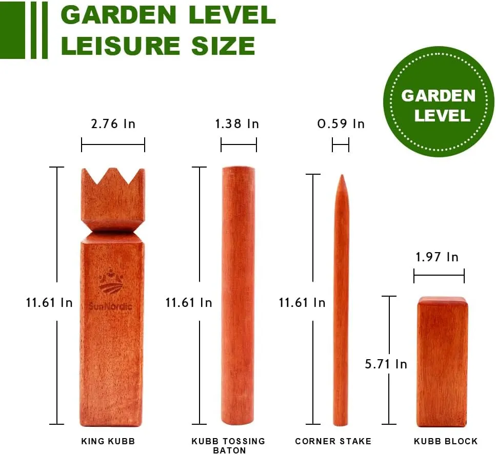 Kubb Yard Game Set, Garden Rubber Wood Outdoor Tossing Game with Canvas Carry Bag, Giant Viking Outdoor Chess Game for Kids, Adults & Backyard Lawn