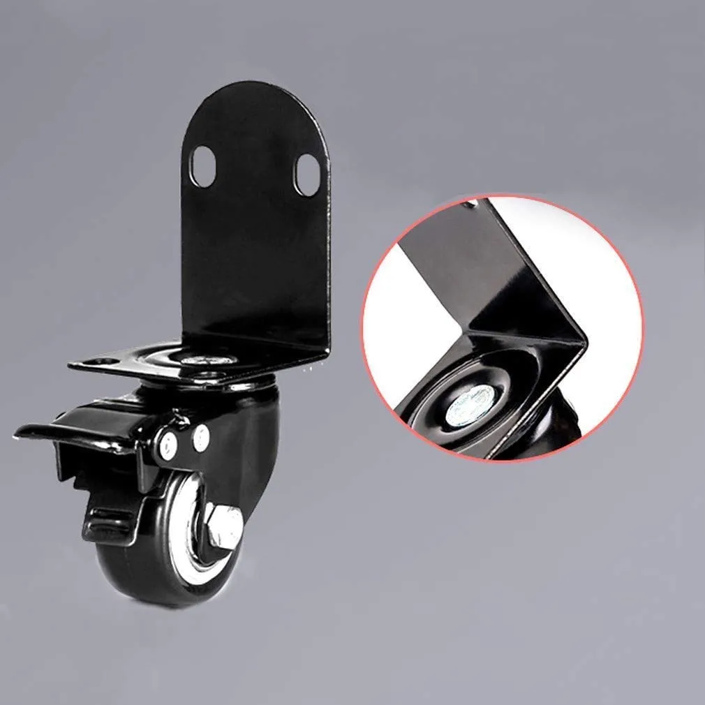 L-Typer Wheels,Swivelers with Brake,Right Angle Steeringnitureer,for Homeniture,Office Table Cabinetniture Desk,Quiet and Wear-Resistant,4Pcs/2Swivel 2Brake/2 Zoll