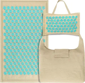 LadyRosian Acupressure Set for Back and Neck Pain Relief, Muscle Relaxation Stress Relief Acupressure Mat and Pillow Set with Bag (Mixed Colors)
