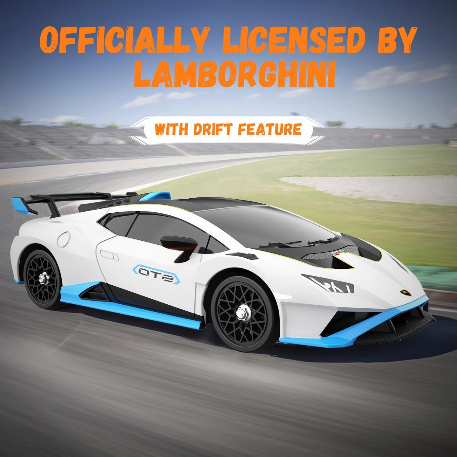 Lamborghini Remote Control Car 8-12, 1:18 Scale Official Licensed Lamborghini Toy Car, 2.4Ghz RC Drift Car for Adults Boys 4-7 Year Old Birthday Gift Ideas, Drift RC Cars (White)
