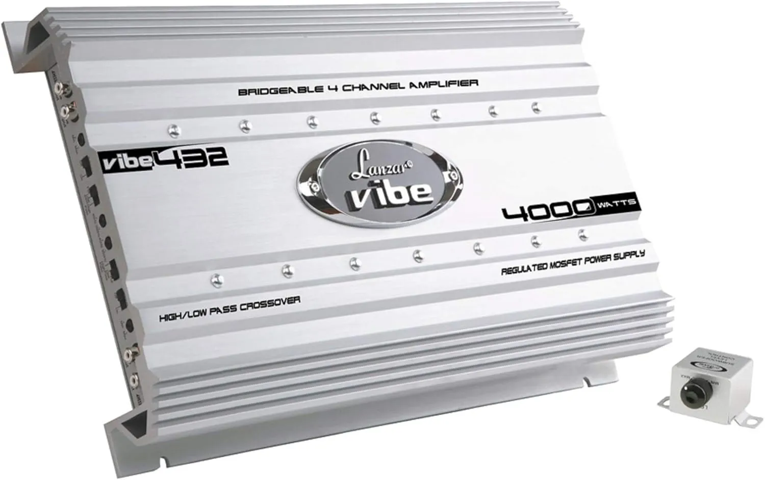 Lanzar Premium Lanzar Car Audio, Amplifier Car Audio, Car Stereo Amplifier, 4,000 Watt, 4-Channel, Mosfet Amplifier, RCA Input, Subwoofer Bass Control, Power Amp, LED Indicator, Car Electronics