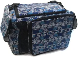 Large PU Leather Thailand Classic Blue Elephant Style Puppy Kitten Sugar Glider Birds Prairie Dog Chinchillas Small Pet Travel Cage Shoulder Bag Kennel Carrier by Polar Bear's Republic