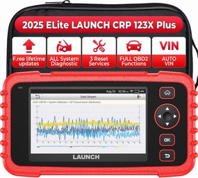 LAUNCH X431 CRP 123X Plus Elite OBD2 Diagnostic Scanner, 2025 Lifetime F.ree Update All System Scan Tool with SAS/Throttle/Oil Reset for All Cars,Auto VIN OBD2 Battery Test Scanner Code Reader