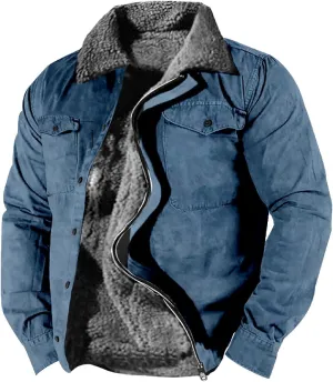 LCMTWX Men's Fleece Lined Flannel Shirt Jacket Padded Loose Shirt Top Jacket Coats Soft Warm Coat for Men with Hood Heavy
