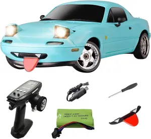 LD1804 1/18 Scale RC Drift Car, Mini Mazda MX-5 RC Model Car 2.4GHz RWD Miata RC Vehicles with Gyro for LED Lights for Adults Hobby Toys