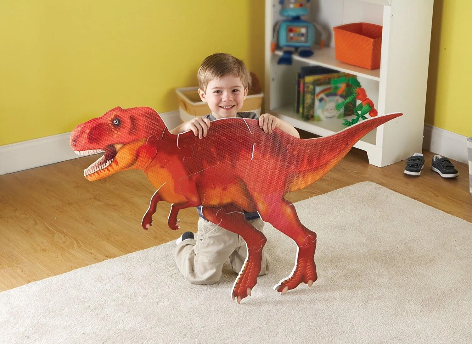 Learning Resources T-Rex Jumbo Dinosaur Floor Puzzle - 20 Pieces, Ages 3  3D Puzzles for Kids, Dinosaur Puzzle for Kids, Dinosaurs for Toddlers