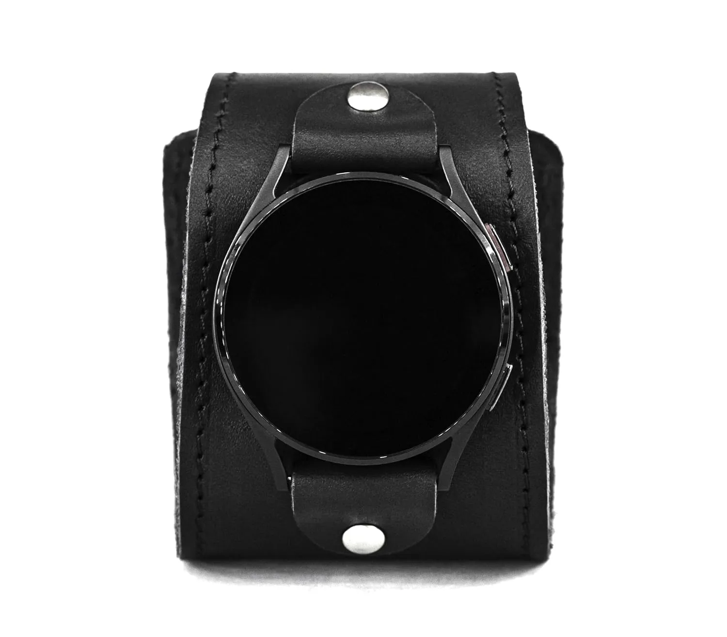 Leather wide cuff band 18mm 20mm 22mm Compatible with Samsung Galaxy Watch Classic Active Gear S2 S3 Classic Sport Frontier Pro and other Smart watches with a classic lug, Handmade UA 2105st