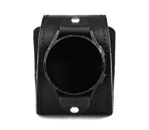 Leather wide cuff band 18mm 20mm 22mm Compatible with Samsung Galaxy Watch Classic Active Gear S2 S3 Classic Sport Frontier Pro and other Smart watches with a classic lug, Handmade UA 2105st