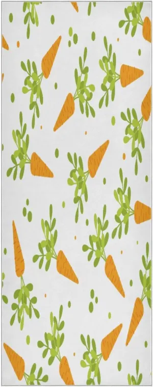 Leaves and Vegetable Yoga Towel,Hot Yoga Mat Towel with Grip Dots Sweat Absorbent Non-Slip for Hot Yoga, 24" x72",Soft Yoga Blankets with Travel Bag,Pilates and Workout