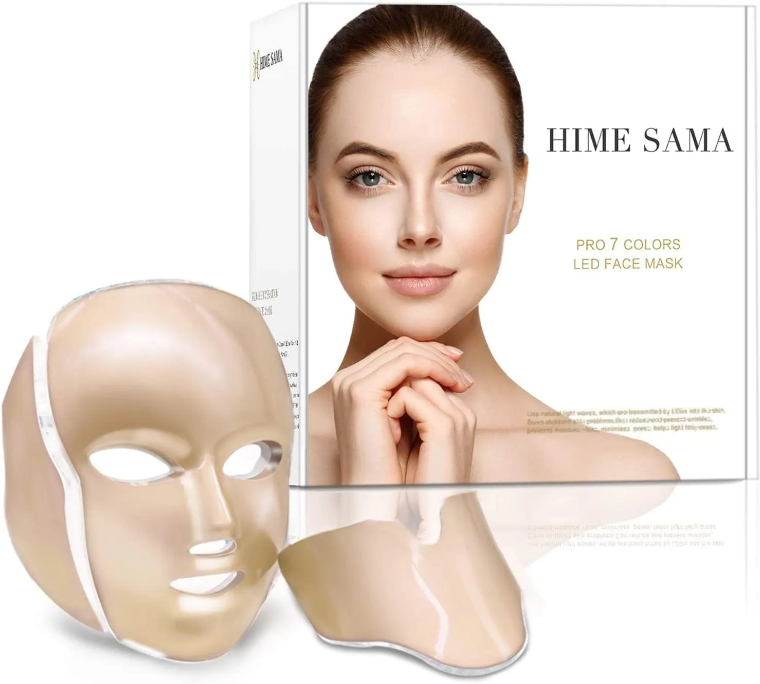 LED Face Mask for Face and Neck, 7-Color Light Mode, Blue & Red Light, Portable Mask for Home and Travel Use - Model A-021