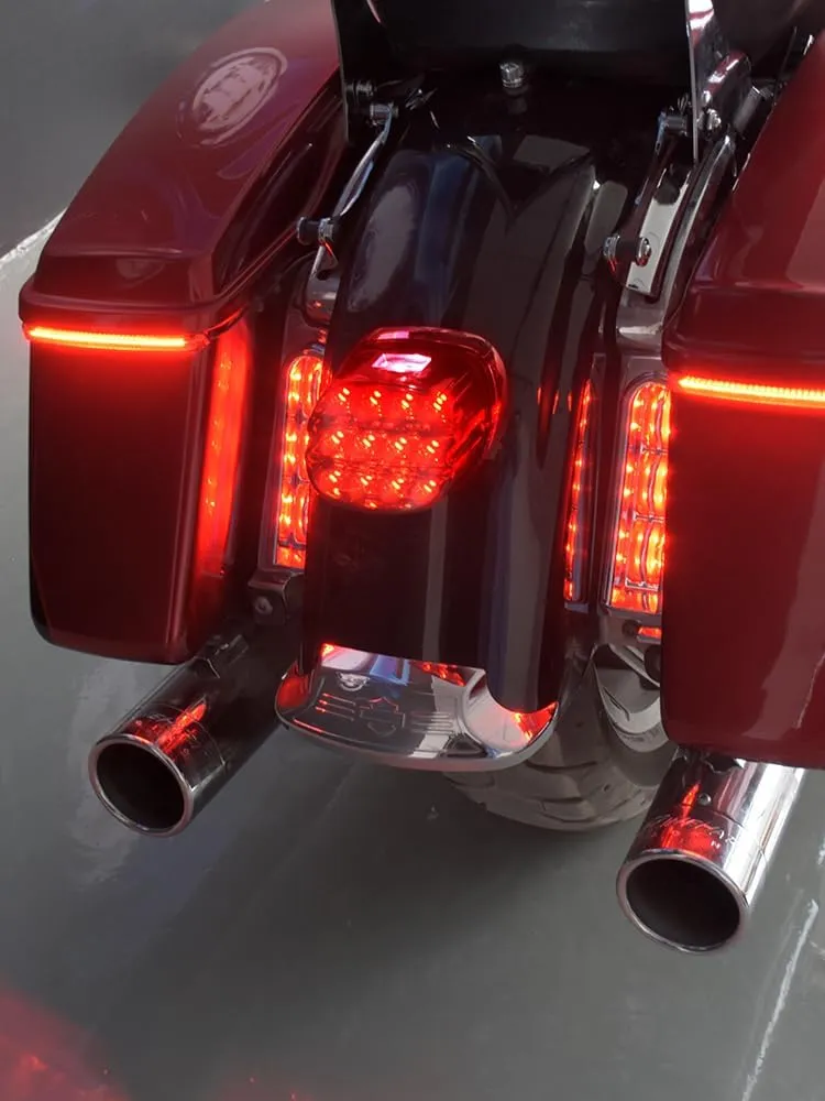 LED Tail Brake Light Fit For Harley Sportster 883 1200 Softail Fatboy Dyna Low Rider Touring Electra Glide (Red)