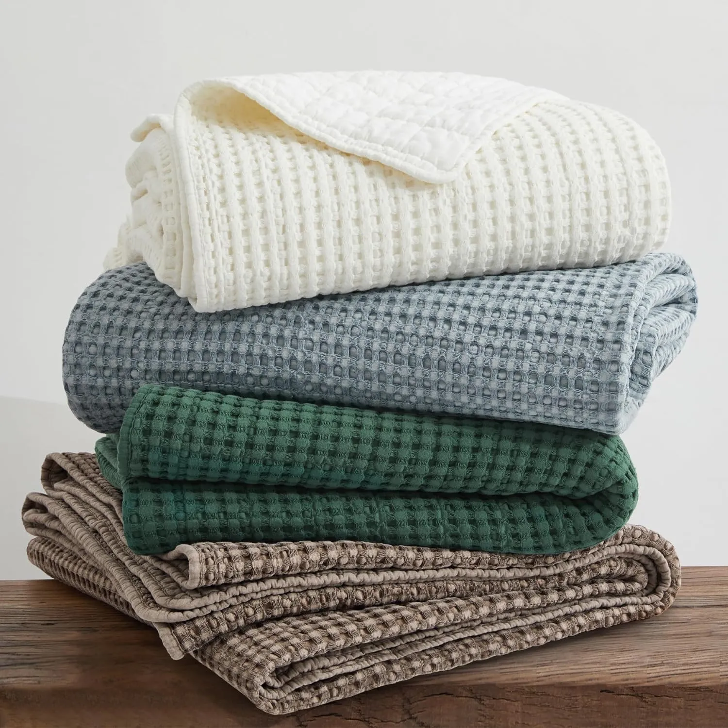 Levtex Home - Mills Waffle - King/Cal King Quilt Set - Chambray Cotton Waffle - Quilt Size (106 x 92in.), Sham Size (36 x 20in.)