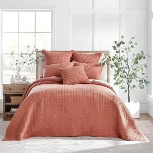 Levtex Home - Mills Waffle - Queen Quilted Bedspread Set - Adobe Cotton Waffle - Bedspread Size (104 x 106in.), Sham Size (26 x 20in.)
