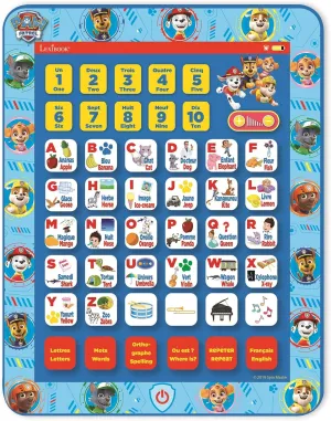 LEXIBOOK Paw Patrol Educational Bilingual Interactive Tablet, Toy to Learn Alphabet Letters Numbers Words Spelling and Music, English/French Languages, Blue, JCPAD002PAi1