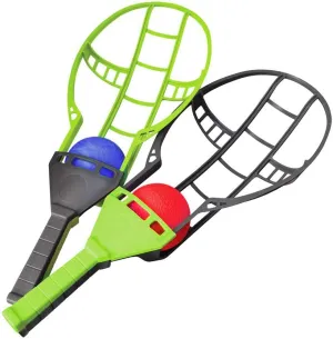Liberty Imports Trackball Sport Chuck and Catch Ball - 2 Player Lacrosse Racket Toy Classic Backyard Game Set Outdoor Play for Kids & Adults (2 Pack)
