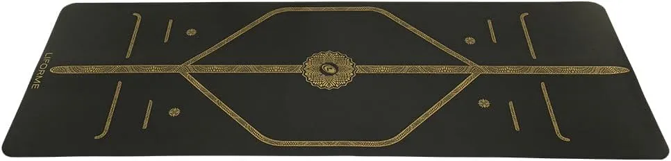Liforme Travel Yoga mat – Patented Alignment System, Warrior-Like Grip, Non-Slip, Eco-Friendly, Ultra-Lightweight and Sweat Resistant, Made with Natural Rubber