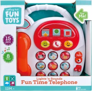 Lights and Sounds Fun Time Telephone Designed for Children Ages 12  Months, Multicolor