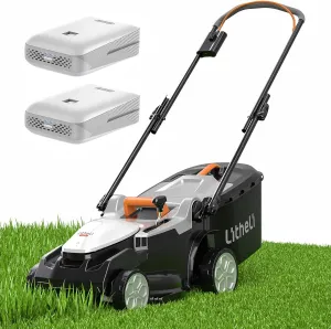 Litheli 40V (2 x 20V) 16" Electric Lawn Mower Cordless, Walk Behind Lawn Mower with 6-Height Adjust, Portable & Lightweight Push Battery Powered Lawn Mower (2 * 4.0AH Batteries Included)