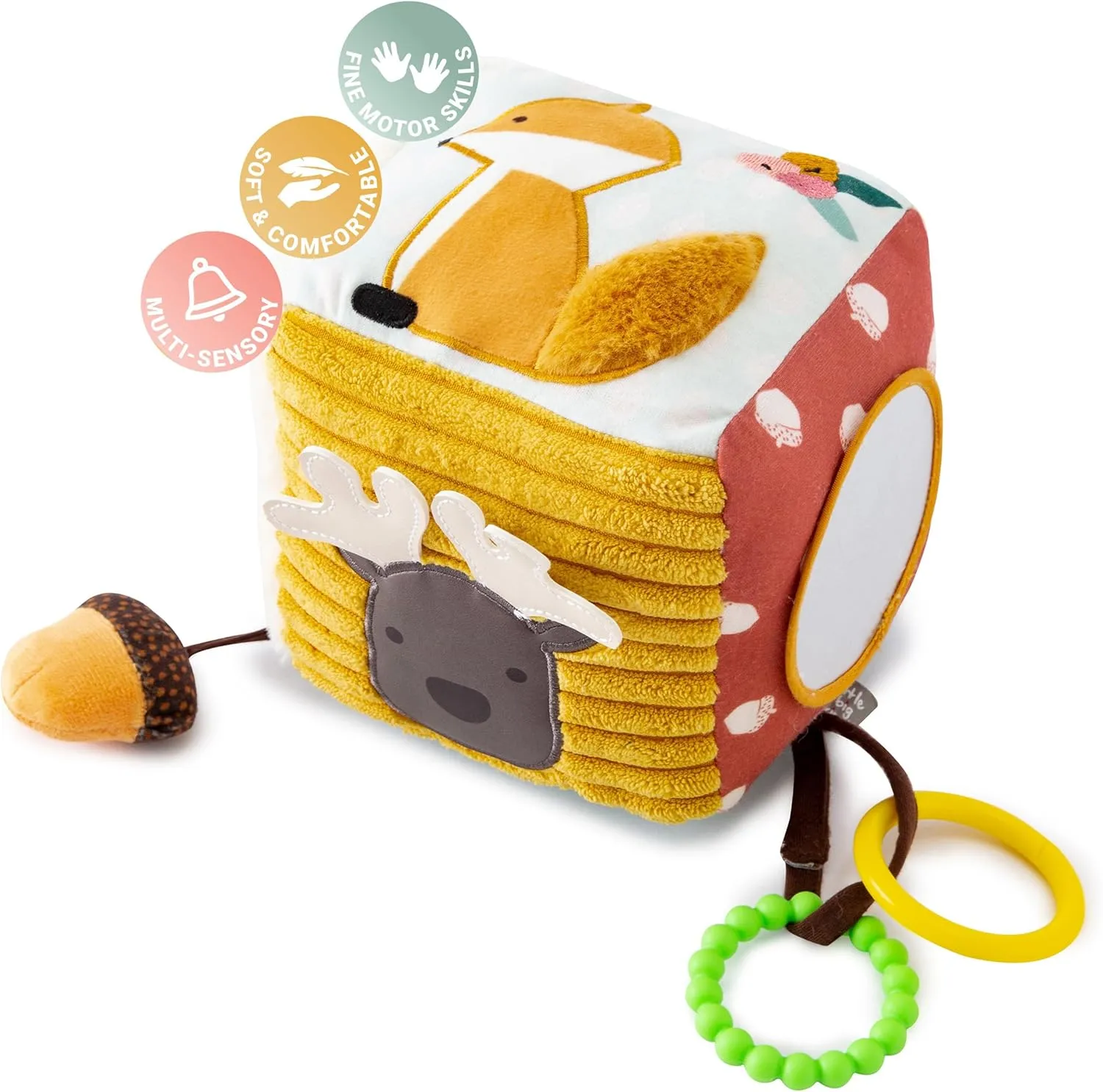 Little Big Friends Soft Activity Cube | Developmental Toy| Encourages Hand-Eye Coordination and Motor Skills (Forest)