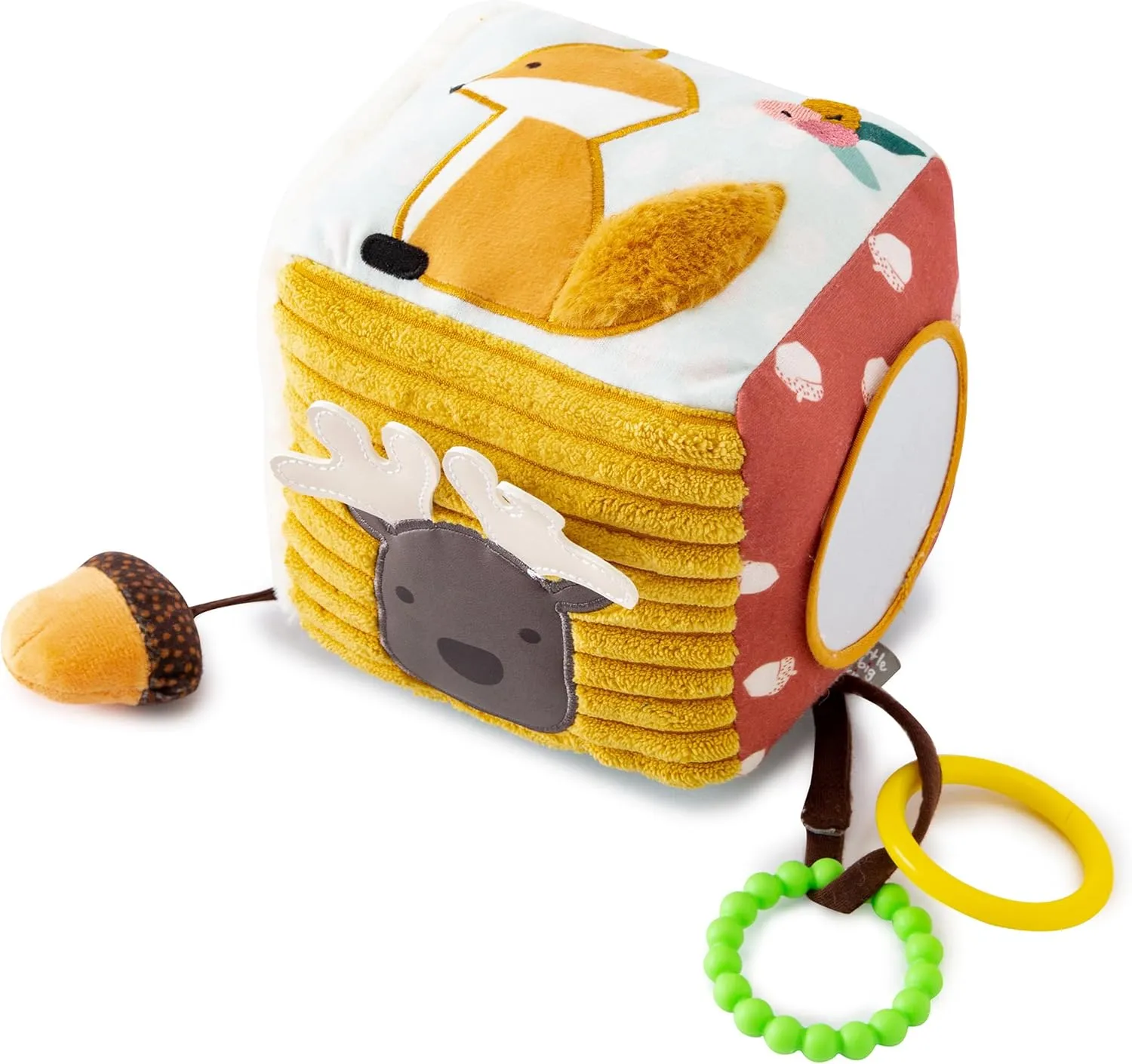 Little Big Friends Soft Activity Cube | Developmental Toy| Encourages Hand-Eye Coordination and Motor Skills (Forest)