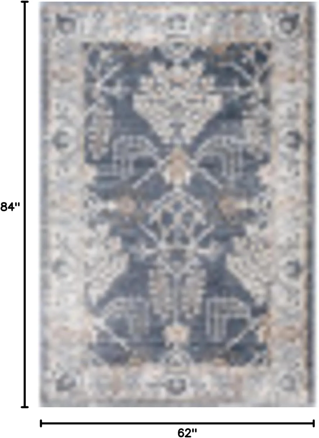 Livabliss St Tropez Vintage Area Rug, 5'3" x 7', Dark Gray, (5' x 7')