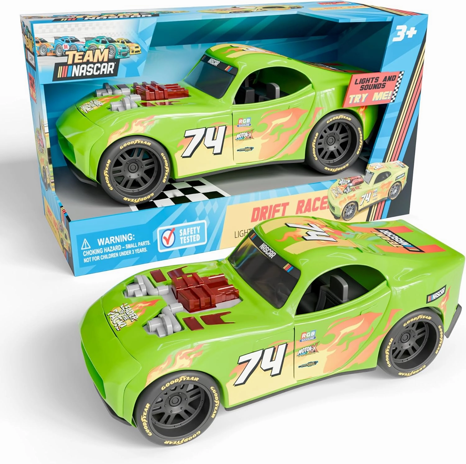 Lollipop NASCAR Drift Racer - Experience The Thrill with our Realistic Racing SFX, Light & Sound Race Car, and Nascar Car Toys for Endless High-Speed Adventures - Great for Kids