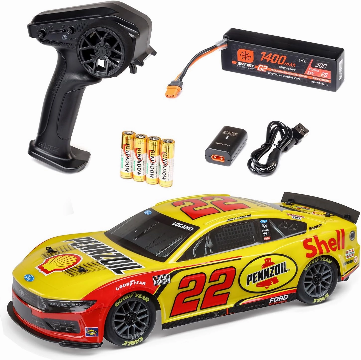 Losi Joey Logano 2025 Shell #22 AWD Adult Remote Control RC Race Car 1:12 Scale