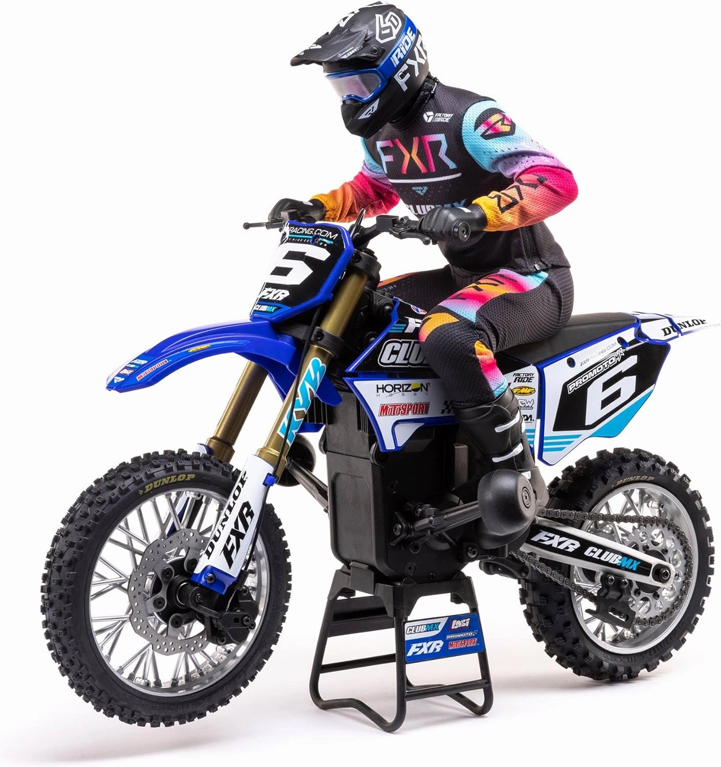 Losi RC Motorcycle Promoto-MX 1/4 Motorcycle Ready-to-Run Battery and Charger Not Included ClubMX LOS06000T2 Blue