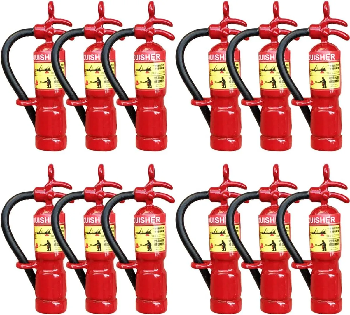 LUOZZY 12 PCS Dollhouse Miniature Fire Extinguisher Squirter Toy Tiny Water Gun Toy Fire Extinguisher Model for Kids Dollhouse Decorations