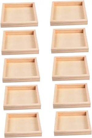 Luxshiny 10Pcs Puzzle Sorting Trays Block Holder for Puzzles Easy to Clean Wood Serving Trays for Organizing and Displaying Blocks