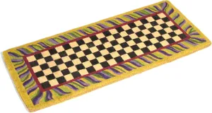 MACKENZIE-CHILDS Double-Door Entrance Mat, Decorative Outdoor Coir Doormat, Double Front-Door Mat and Welcome Mat, Black-and-White Courtly Check