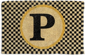 MACKENZIE-CHILDS Monogrammed Entrance Mat, Monogram Welcome Mat, Indoor/Outdoor Front-Door Mat, P