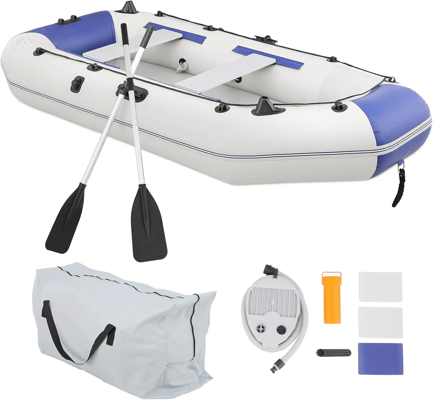 MADOG 1-3 Person Inflatable Boat(Oars Included), Inflatable Raft for Water Sports, Quick Inflation & Deflation, 970lb Weight Capacity