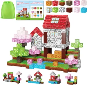 Magnetic Blocks, 100PCS Magnetic Building Blocks for Kids，Magnetic Toys for Boys & Girls Age 3 4 5 6 7 8 9 10，Magnetic Tiles Toys, Magnetic Building Cubes,STEM Sensory Gift for Christmas Birthday