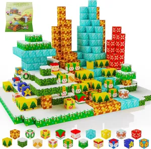 Magnetic Blocks 100PCS Set,Mine World Craft Building Block,Magnet Cubes for Boys and Girls 3 ,Magnetic Toys, Magnet Building Cubes 0.8IN,Puzzles Game (Gift Style)