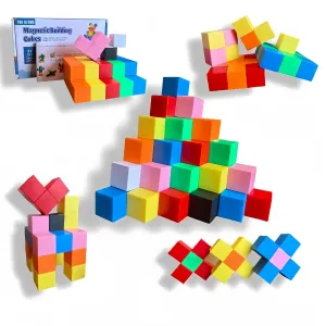 Magnetic Blocks 1.18 inch,Large Magnetic Building Blocks for Toddlers 3 4 5 6 7 Magnet Cubes, Preschool STEM Sensory Montessori Autism Toys for Kids 3-7 Birthday Easter Gifts（40Pcs）