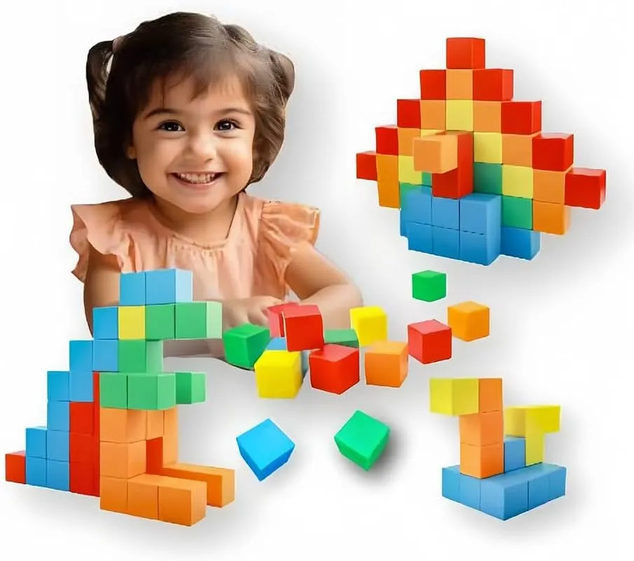 Magnetic Blocks 1.18 inch,Large Magnetic Building Blocks for Toddlers 3 4 5 6 7 Magnet Cubes, Preschool STEM Sensory Montessori Autism Toys for Kids 3-7 Birthday Easter Gifts（40Pcs）
