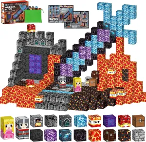 Magnetic Building Blocks 162PCS, Magnetic Tiles Kids Build Cubes STEM Game Toys, Birthday Gifts for Boys & Girls Ages 3 