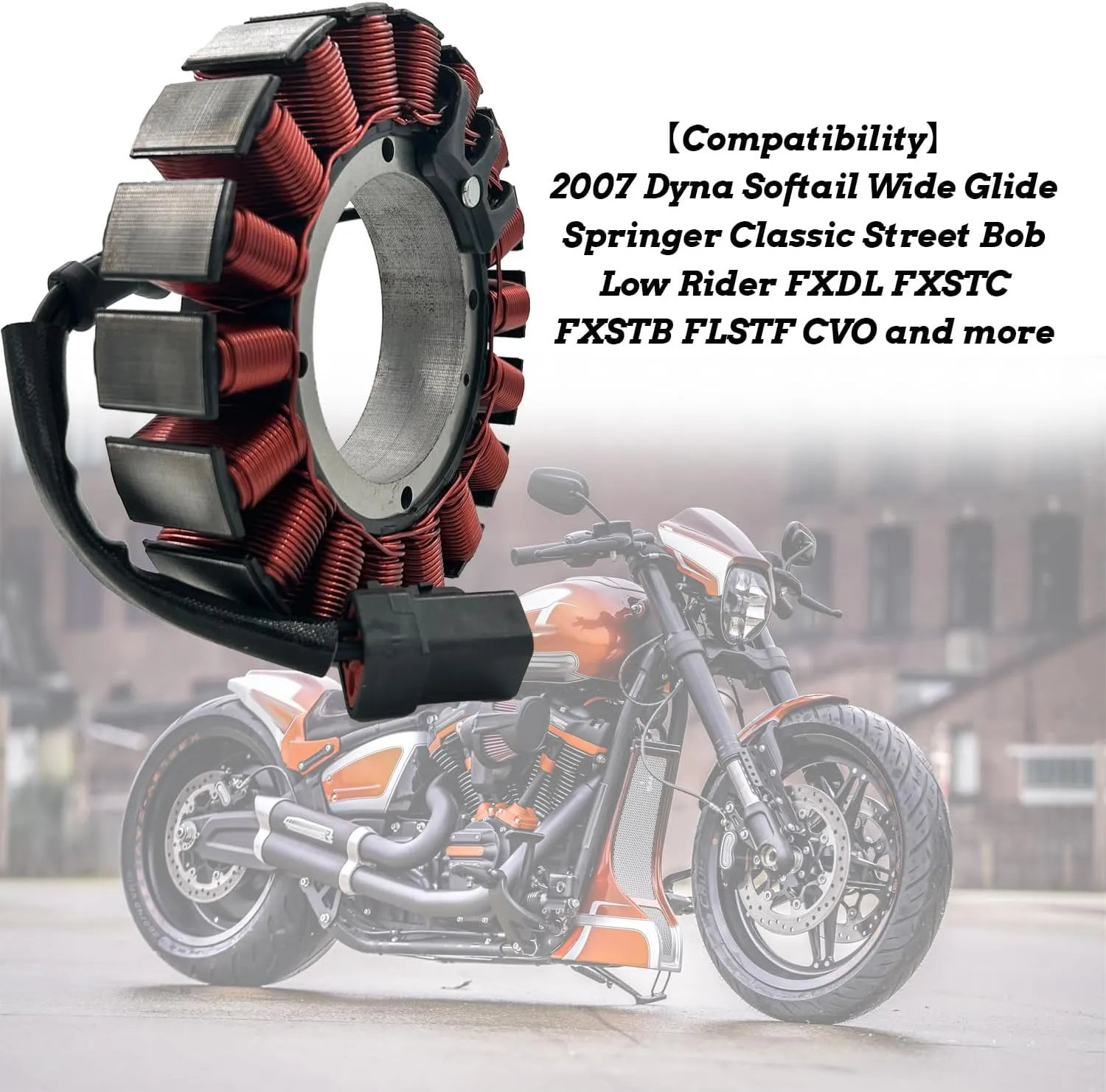 Magneto Stator Coil 30017-07 Compatible With 2007 Harley Davidson Dyna Fatboy Heritage Softail