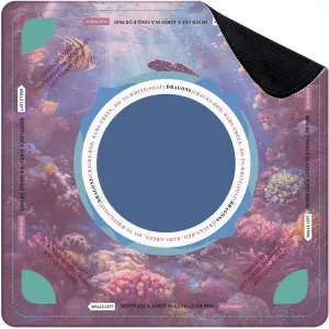 Mahjong Mat for Table Sea Turtle Tropical Fish Coral Blue Ocean Underwater World Natural 31.5" x 31.5" Non-Slip Noise-Reducing Game Mat Premium Mahjong Accessories for Poker Dominoes Board Games