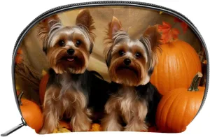 Makeup Bag Organizer,Cosmetic Bags for Women,Vintage Pumpkins Pet Dog,Small Makeup Pouch