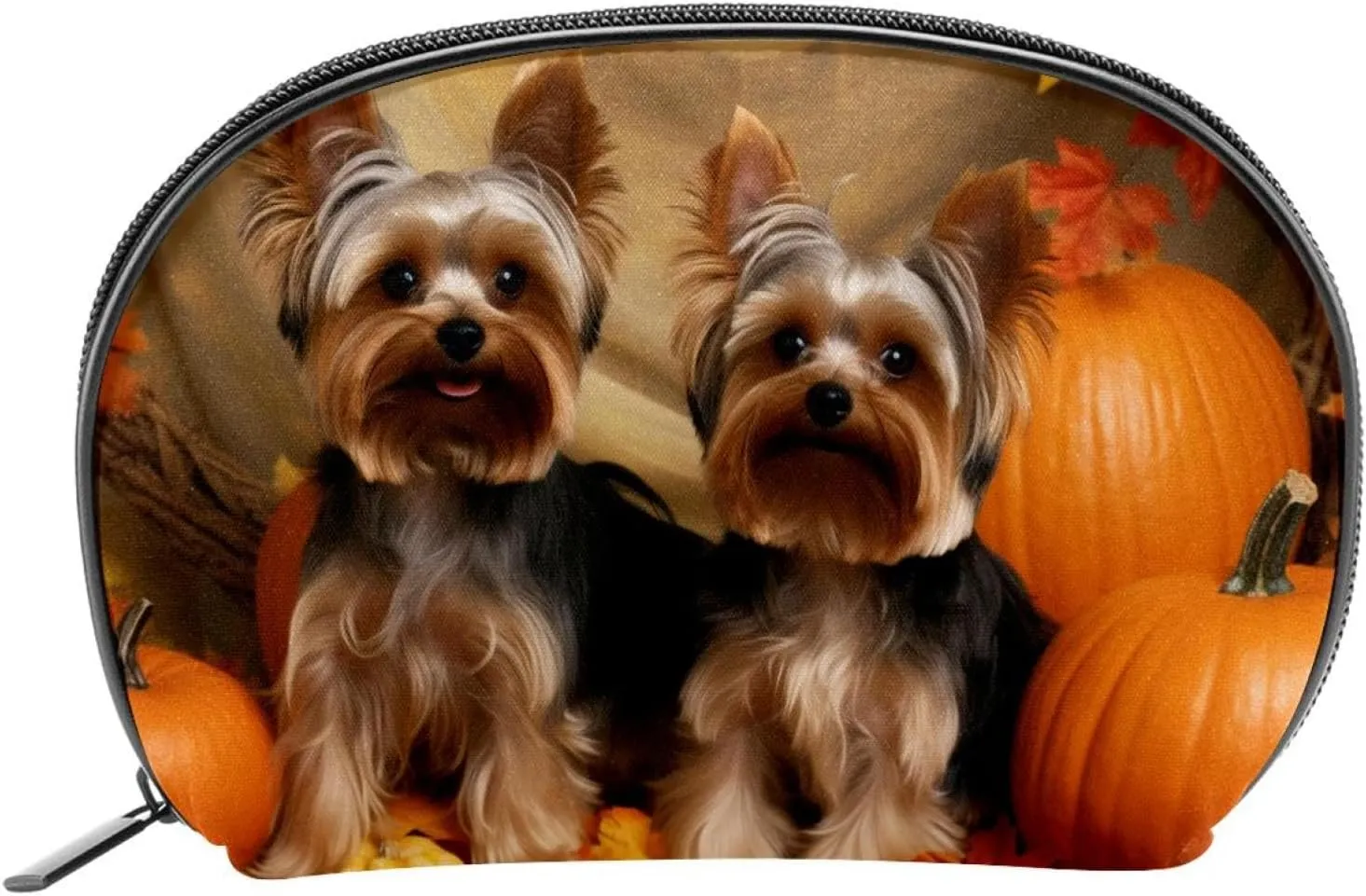 Makeup Bag Organizer,Cosmetic Bags for Women,Vintage Pumpkins Pet Dog,Small Makeup Pouch