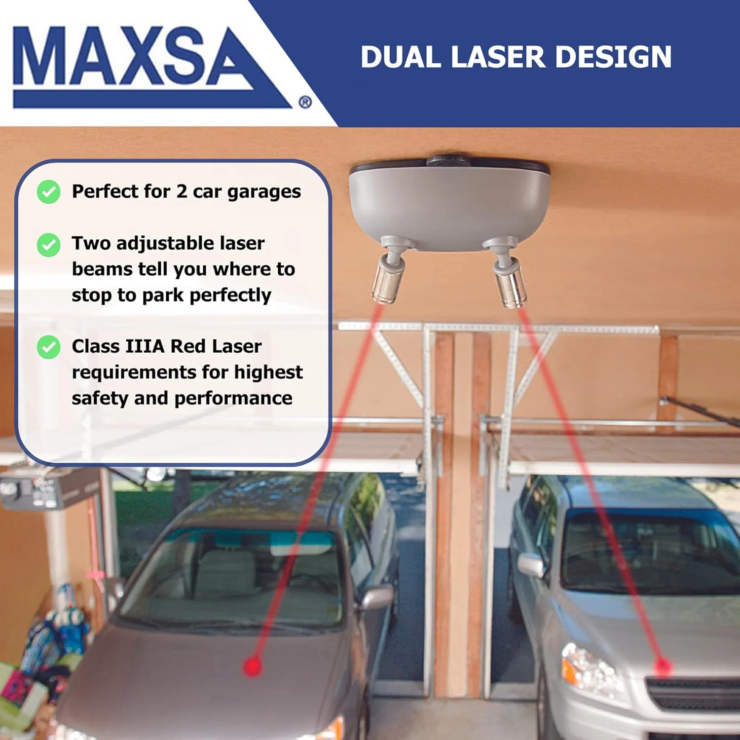 Maxsa 37312 Park Right Dual Laser Parking Guide, Silver